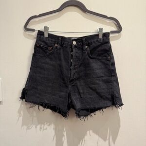 AGOLDE Dee Black Jean Shorts Womens Size 25
